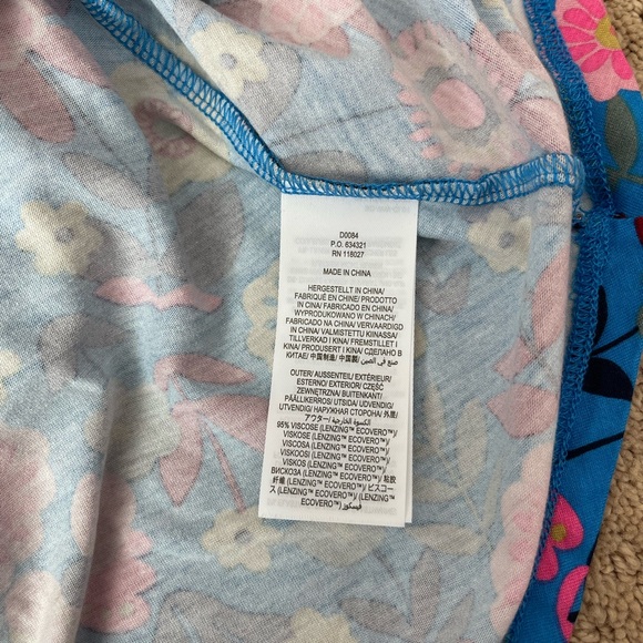 NWTBoden Jersey Mini Tea Dress Moroccan Blue Floral Long Sleeve Cottagecore Sz 2 - Picture 8 of 12